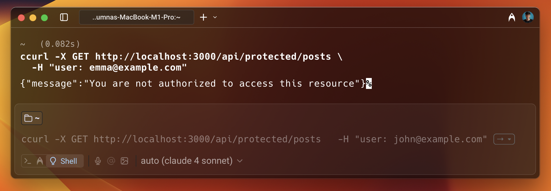 curl check access